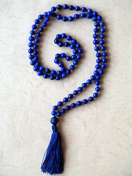Lapis lazuli 6mm, ogrlica - tradicionalni stil izrade